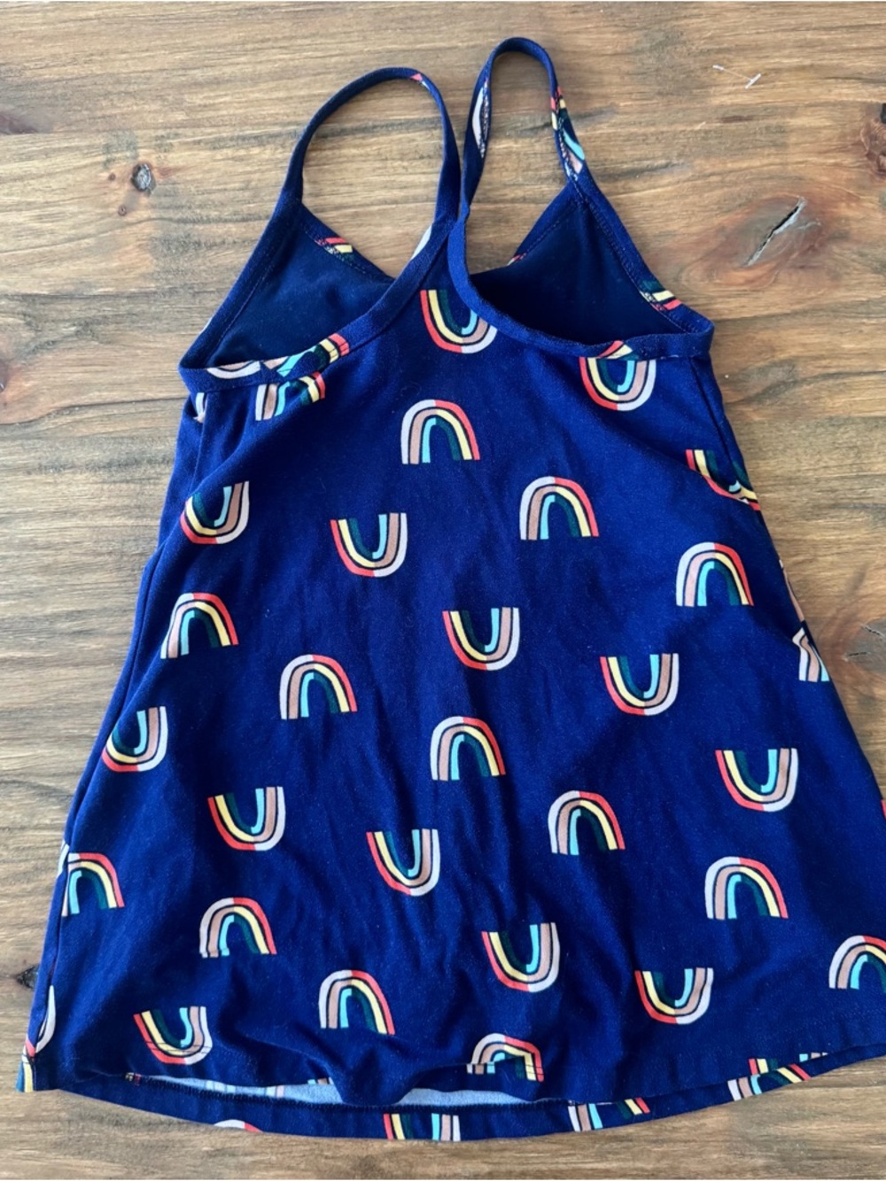Hanna Andersson Navy Rainbow Print UV Dress with built in shorts size 4 - Picture 9 of 10
